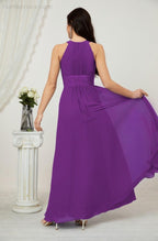 Robe de soirée formelle Baoleely en mousseline de soie, col licou, longue, sans manches, robe de demoiselle d'honneur 2802 