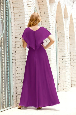 Vestido Baoleely para la madre de la novia, talla grande, escote en V, largo hasta el suelo, formal, para invitada de boda 28020