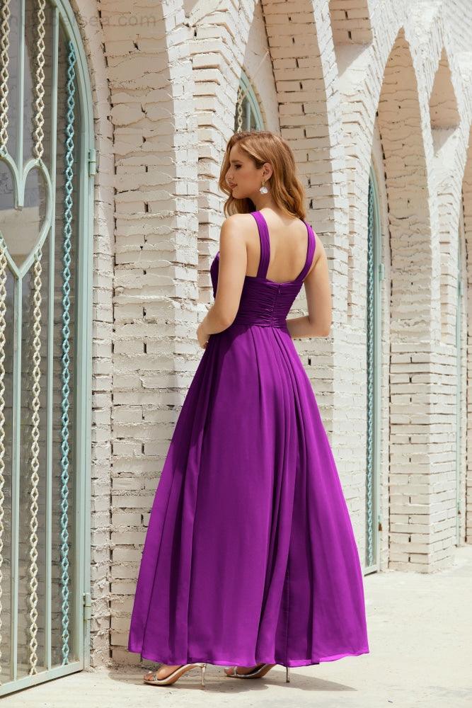 Vestidos de dama de honor con cuello halter, vestido formal de cóctel o de fiesta 28015 
