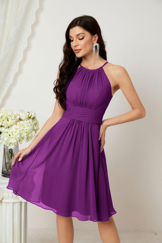 Vestidos de fiesta de bienvenida con cuello halter, vestido formal de cóctel para noche 28011 