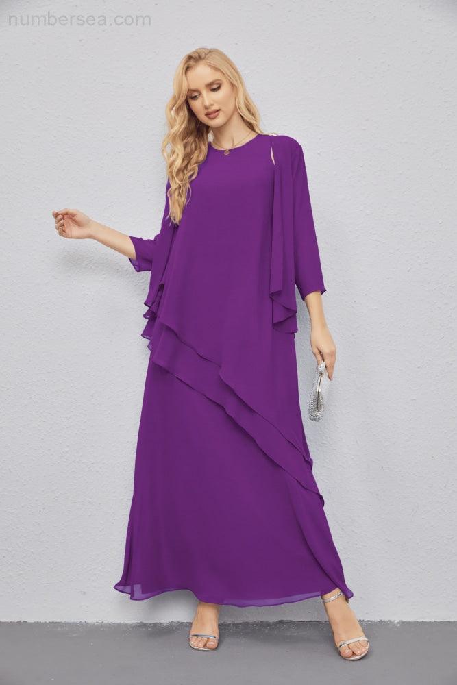 Vestidos de madre de la novia con cárdigan ligero abierto al frente, vestido formal de fiesta 28081 
