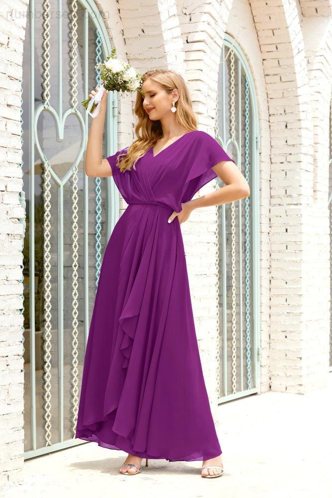Vestido Baoleely para la madre de la novia, talla grande, escote en V, largo hasta el suelo, formal, para invitada de boda 28020
