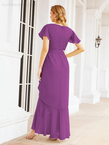 Vestidos de dama de honor Baoleely con volantes, estilo sirena, para fiestas formales, vestidos de noche, bailes de graduación y vestidos de violín 28042