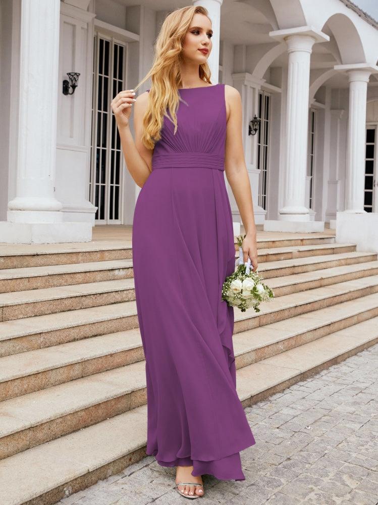 Baoleely Bridesmaid Dresses for Wedding Ruffles Long Formal Prom Gowns 28039