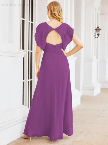 Robe de demoiselle d'honneur Sunnderly, robe de bal formelle à cape, robe dos nu pour la mère de la mariée SY28058 