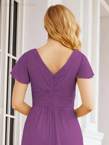 Baoleely Formal Prom Gowns for Mother of The Bride Cap Sleeves Bridesmaid Dress 28047