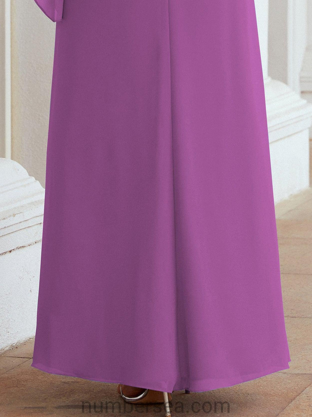 Vestido largo de fiesta formal Sunderly para la madre de la novia con capa de volantes SY28026