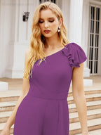 Baoleely Women's One Shoulder Long Jumpsuit Formal Evening Dress Long Bridesmaid Dresses Pants Wedding Party 28034