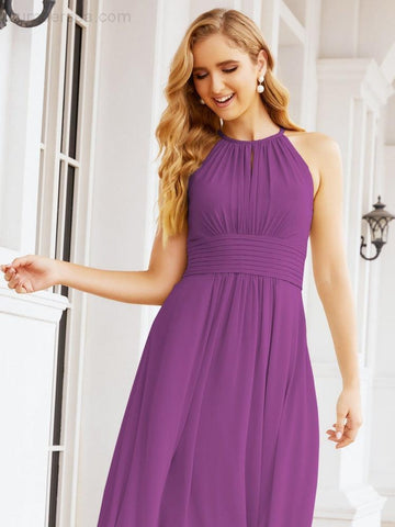 Vestidos de dama de honor Baoleely con escote tipo ojo de cerradura, sin mangas, para fiestas formales de noche y graduación 28043