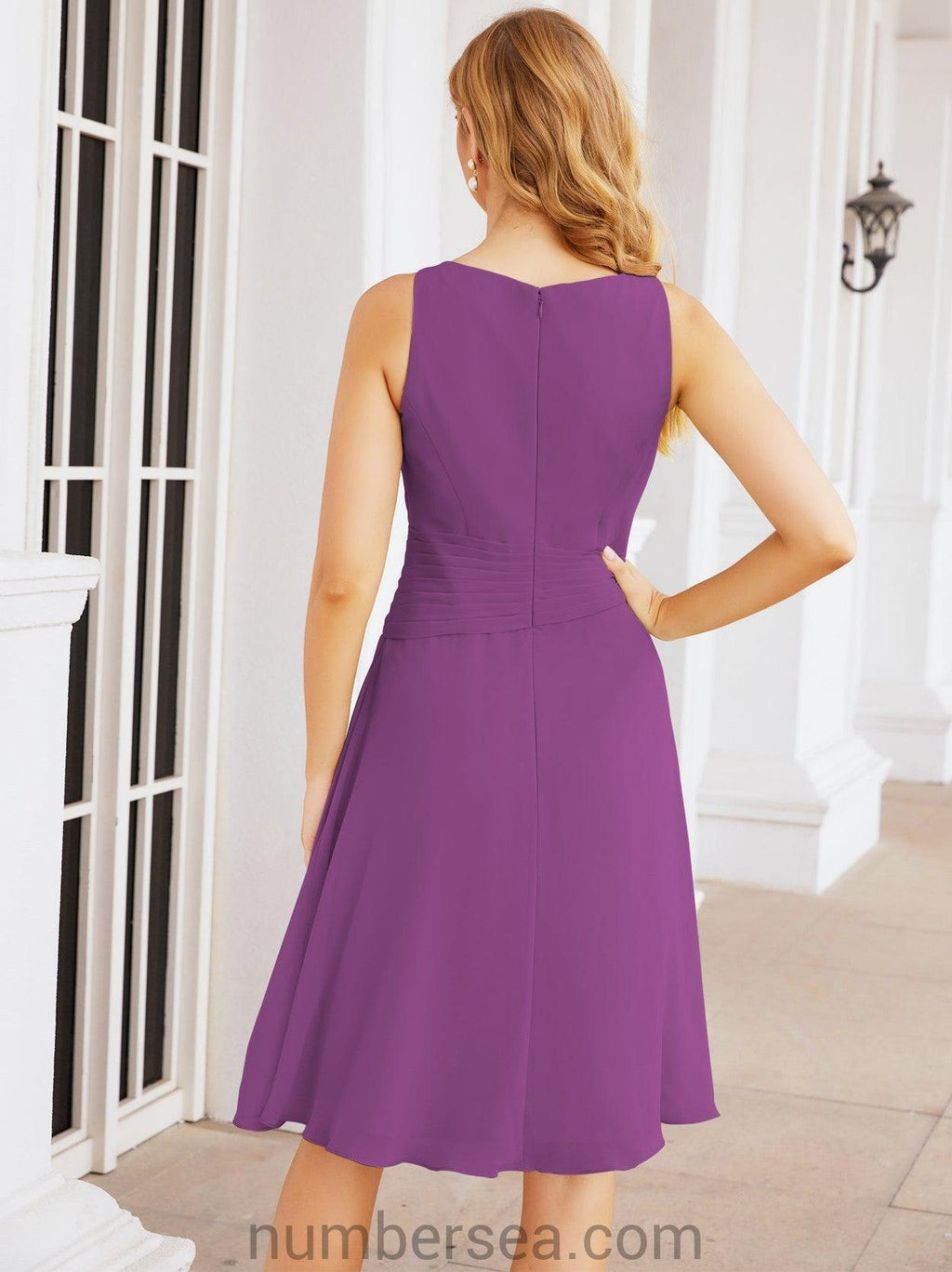 Vestidos de la madre de la novia de Sunderly, vestido de graduación, vestido plisado informal SY28065
