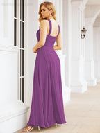Baoleely Crisscross Halter Bridesmaid Dresses for Party Wedding Evening Prom Maxi Ball Gowns 28053