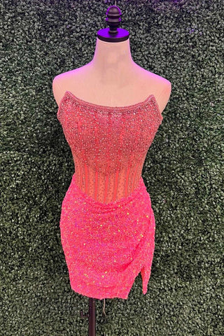 Bodycon Strapless Corset Homecoming Dress