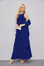 Vestidos de madre de la novia con cárdigan ligero abierto al frente, vestido formal de fiesta 28081 