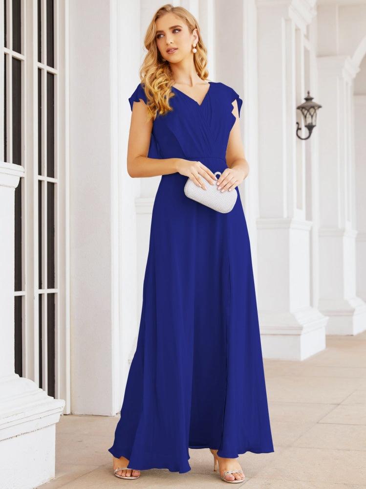 Vestidos de dama de honor Sunderly, vestido de gala formal con capa, vestido con espalda descubierta para la madre de la novia SY28058 