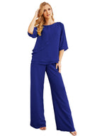 Baoleely Élégante robe mère de la mariée 2 pièces, grande taille, pantalon, volants, couches argentées, peignoir 28064