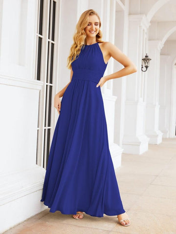 Vestidos de dama de honor Baoleely con escote tipo ojo de cerradura, sin mangas, para fiestas formales de noche y graduación 28043