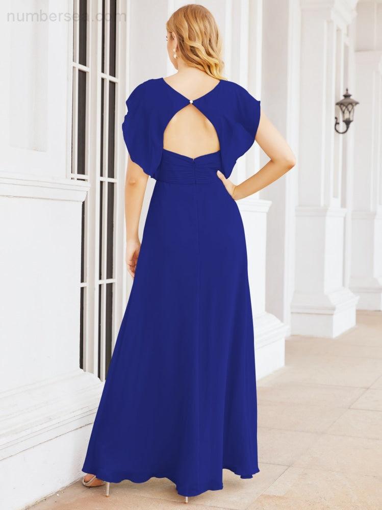 Robe de demoiselle d'honneur Sunnderly, robe de bal formelle à cape, robe dos nu pour la mère de la mariée SY28058 