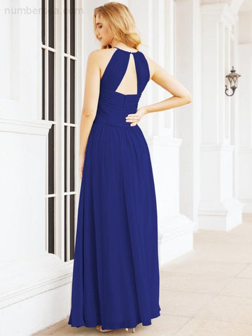 Baoleely Sleeveless Bridesmaid Dresses Long Prom Gown Zipper with Keyhole Back 28056