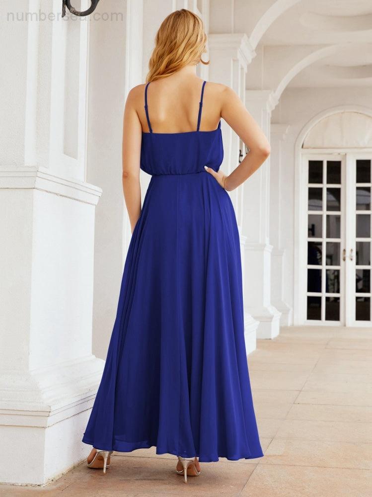 Baoleely  Halter Long Bridesmaid Dresses Formal A line Juniors Dress 28029