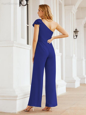 Baoleely Women's One Shoulder Long Jumpsuit Formal Evening Dress Long Bridesmaid Dresses Pants Wedding Party 28034