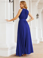 Baoleely Halter Bridesmaid Dress Empire Waist Formal Evening Prom Gown for Mother of The Bride 28030