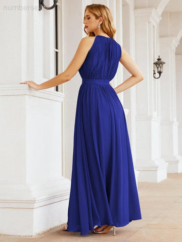 Baoleely Halter Bridesmaid Dress Empire Waist Formal Evening Prom Gown for Mother of The Bride 28030