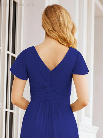 Baoleely Formal Prom Gowns for Mother of The Bride Cap Sleeves Bridesmaid Dress 28047