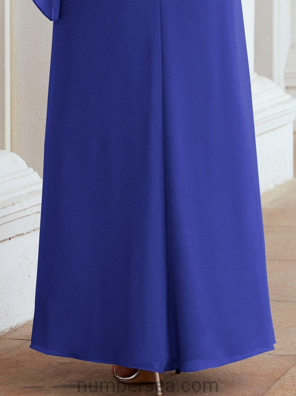 Vestido largo de fiesta formal Sunderly para la madre de la novia con capa de volantes SY28026