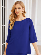 Baoleely Élégante robe mère de la mariée 2 pièces, grande taille, pantalon, volants, couches argentées, peignoir 28064