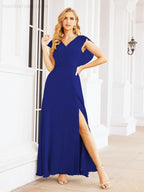 Robe de demoiselle d'honneur Sunnderly, robe de bal formelle à cape, robe dos nu pour la mère de la mariée SY28058 