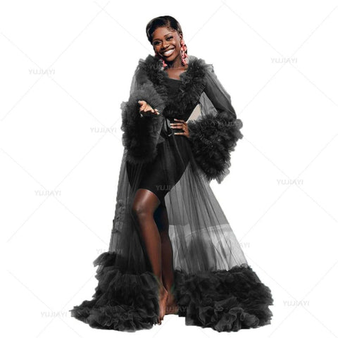 Vestido de novia de baile, bata de tul vaporosa para sesión de fotos, vestido de fiesta de boda para mujer embarazada