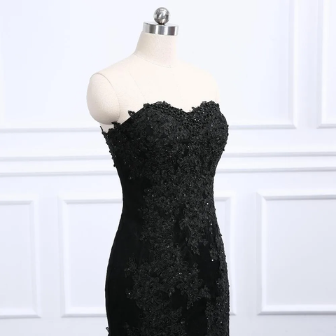 Sweetheart Neckline Black Mermaid Wedding Dress Y1776