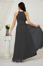 Robe de soirée formelle Baoleely en mousseline de soie, col licou, longue, sans manches, robe de demoiselle d'honneur 2802 