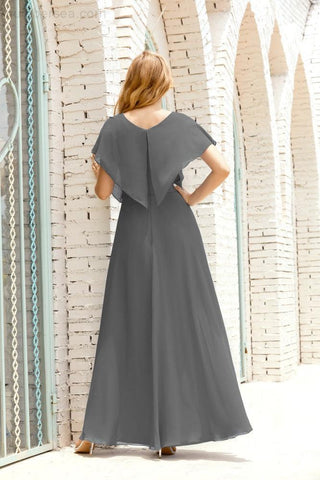Vestido Baoleely para la madre de la novia, talla grande, escote en V, largo hasta el suelo, formal, para invitada de boda 28020