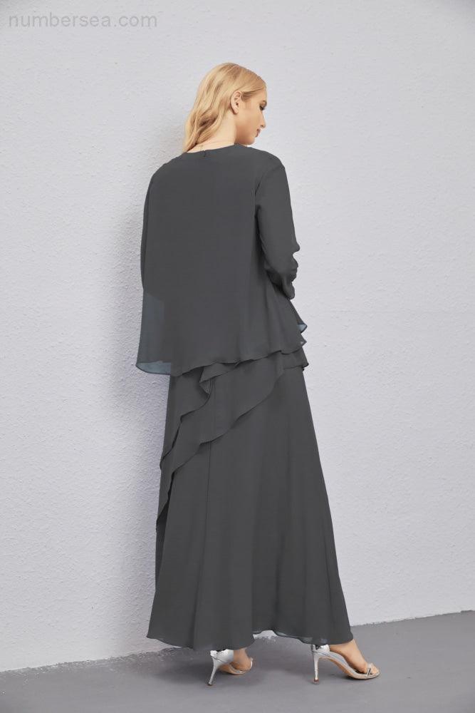 Vestidos de madre de la novia con cárdigan ligero abierto al frente, vestido formal de fiesta 28081 