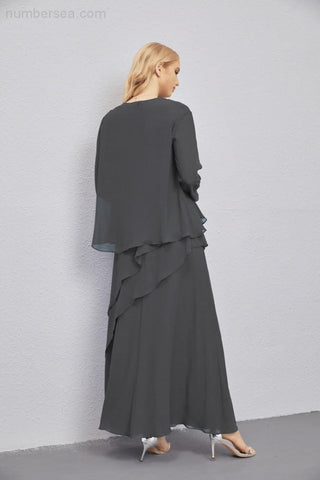 Vestidos de madre de la novia con cárdigan ligero abierto al frente, vestido formal de fiesta 28081 