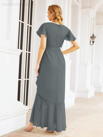 Vestidos de dama de honor Baoleely con volantes, estilo sirena, para fiestas formales, vestidos de noche, bailes de graduación y vestidos de violín 28042