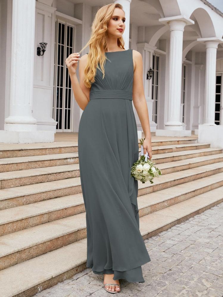 Baoleely Bridesmaid Dresses for Wedding Ruffles Long Formal Prom Gowns 28039