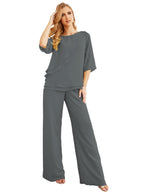 Baoleely Élégante robe mère de la mariée 2 pièces, grande taille, pantalon, volants, couches argentées, peignoir 28064