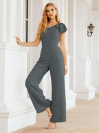 Baoleely Women's One Shoulder Long Jumpsuit Formal Evening Dress Long Bridesmaid Dresses Pants Wedding Party 28034