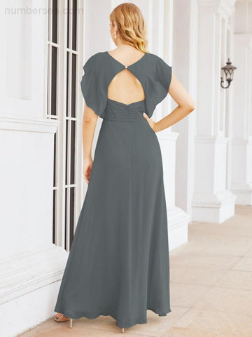 Robe de demoiselle d'honneur Sunnderly, robe de bal formelle à cape, robe dos nu pour la mère de la mariée SY28058 