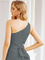 Baoleely One Shoulder Bridesmaid Dresses Long Formal Prom Gowns 28048