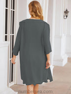 Vestidos de la madre de la novia de Sunderly, vestido de graduación, vestido plisado informal SY28065