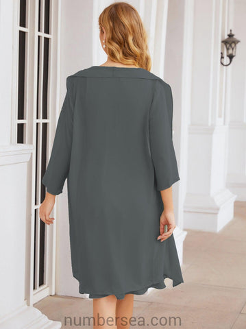 Vestidos de la madre de la novia de Sunderly, vestido de graduación, vestido plisado informal SY28065