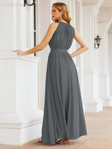 Baoleely Halter Bridesmaid Dress Empire Waist Formal Evening Prom Gown for Mother of The Bride 28030
