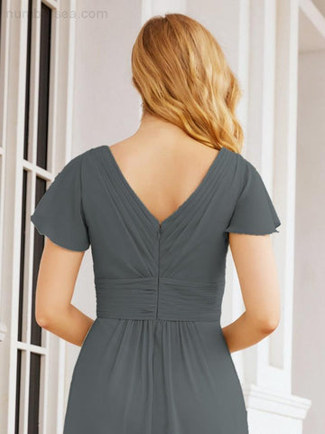 Baoleely Formal Prom Gowns for Mother of The Bride Cap Sleeves Bridesmaid Dress 28047