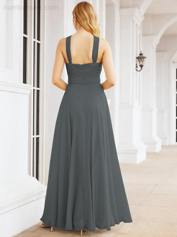 Baoleely Crisscross Halter Bridesmaid Dresses for Party Wedding Evening Prom Maxi Ball Gowns 28053