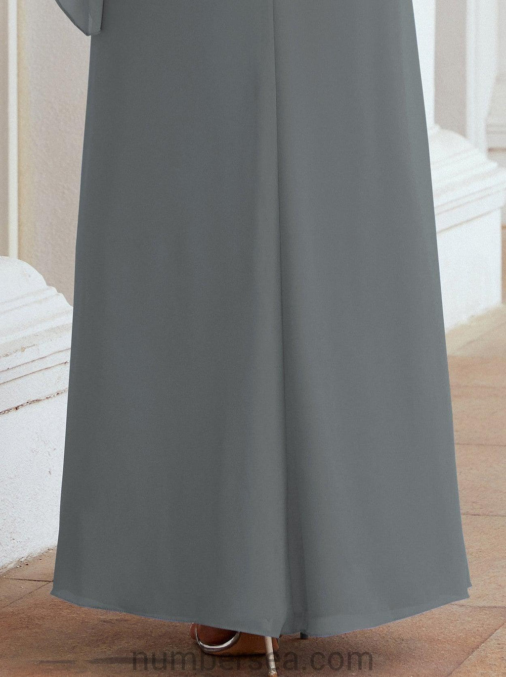 Vestido largo de fiesta formal Sunderly para la madre de la novia con capa de volantes SY28026