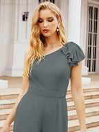 Baoleely Women's One Shoulder Long Jumpsuit Formal Evening Dress Long Bridesmaid Dresses Pants Wedding Party 28034