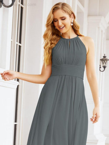 Vestidos de dama de honor Baoleely con escote tipo ojo de cerradura, sin mangas, para fiestas formales de noche y graduación 28043